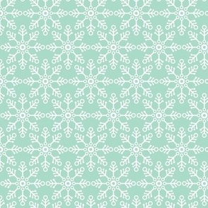 Minimalist Ice - Snowflakes winter wonderland design retro style on mint 