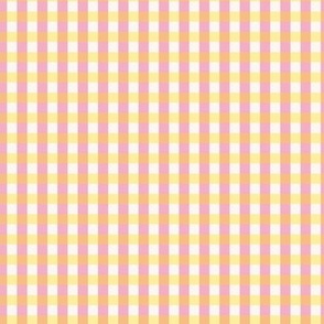 gingam in pink and lemon Xsmall 1x1inch