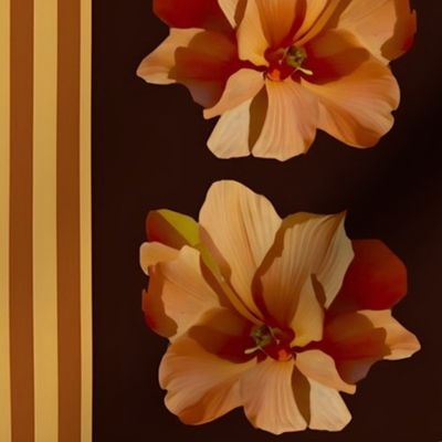Sienna Flowers with Vertical Stripes