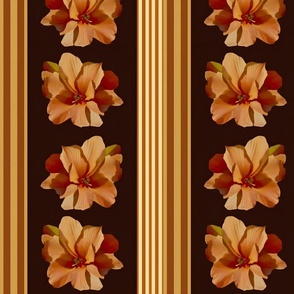 Sienna Flowers with Vertical Stripes