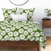 Block Print Limes on Lime Green 4f7018: Large