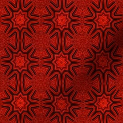 mini geometric red noir- octagon contour star