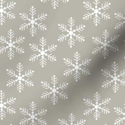 Mid-Century vintage snowflake design winter wonderland fifties abstract minimalist ice on moody beige 