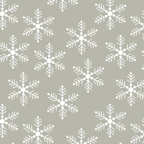 Mid-Century vintage snowflake design winter wonderland fifties abstract minimalist ice on moody beige 