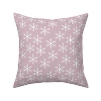 Mid-Century vintage snowflake design winter wonderland fifties abstract minimalist ice on rose pink 