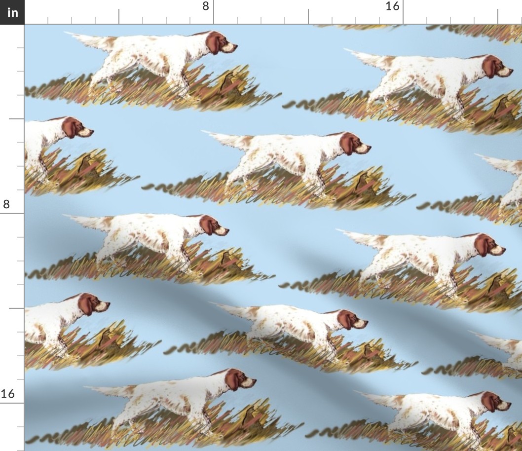 Setter Wiith Bird Fabric