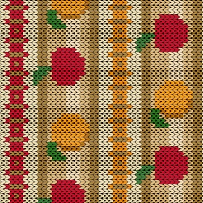 Fair Isle Apples and Oranges Stripe 2 Turned 90 degrees