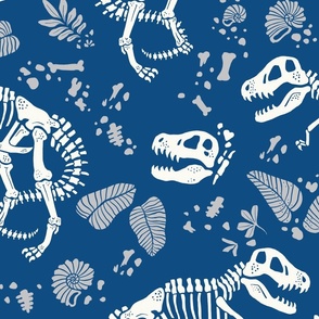 T-Rex Fossil in Classic Blue - Large