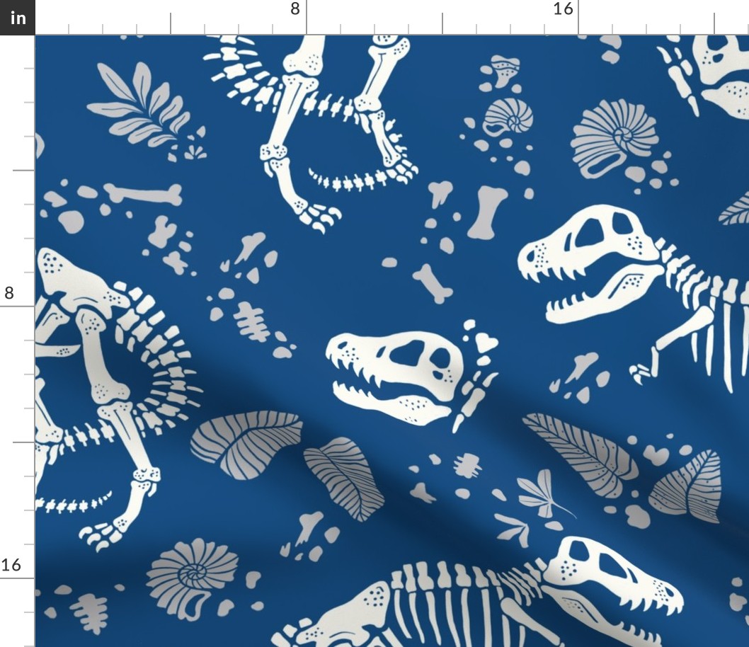 T-Rex Fossil in Classic Blue - Large