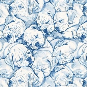 Puppies in Blue Pen