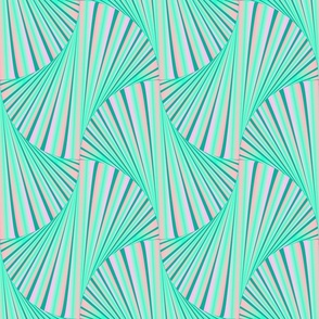  Geometric green design of arches and stripes in Art Deco style.  3