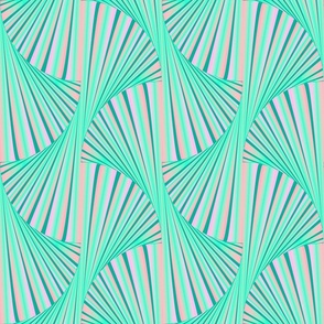  Geometric green design of arches and stripes in Art Deco style.  4