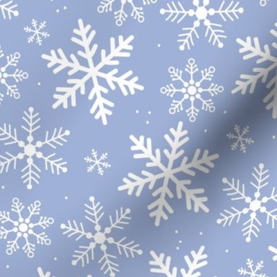 All the snowflakes vintage boho winter design on moody blue