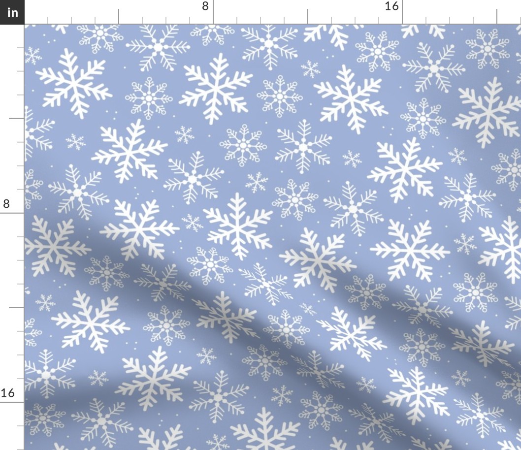 All the snowflakes vintage boho winter design on moody blue