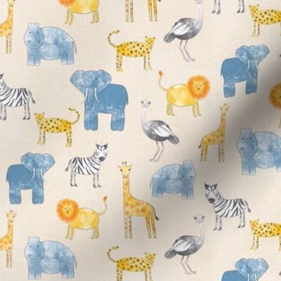 (S) On Safari baby and child cute animals small 6 inch