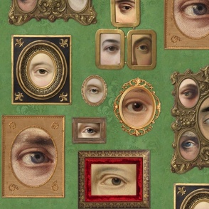 Victorian Eye Portraits in apple green