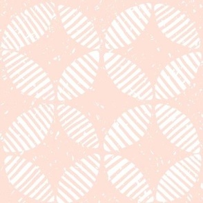(Large) Textured circular striped shapes - ballerina blush pink