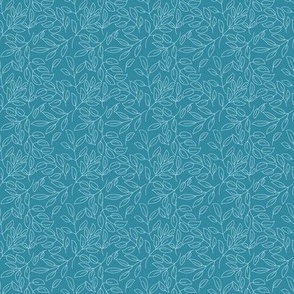 Blue foliage drawing small 2x2inch
