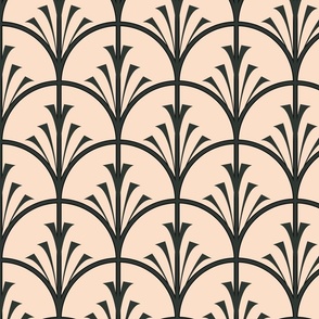 Geometric graphic design in art deco style on a beige background.  2