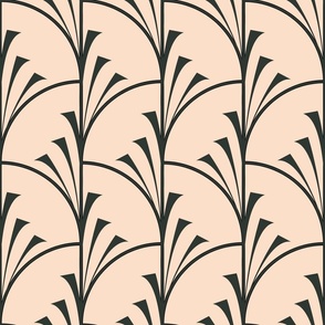 Geometric graphic design in art deco style on a beige background.  3