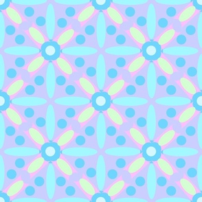 Geometric graphic pattern with circles and rectangles in mint lilac colors 2