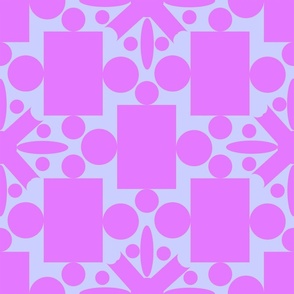 Geometric graphic pattern with circles and rectangles in mint lilac colors 3