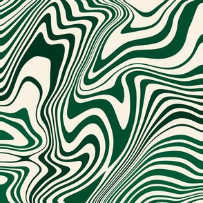 Retro Green Swirl Abstract Pattern