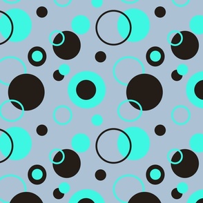 Blue and black polka dots