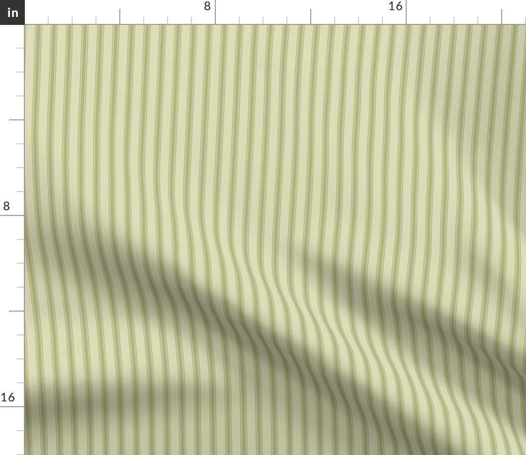 Olive Green Ticking Stripe, Pillow Ticking