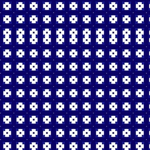 geometric blue tile flowers sm