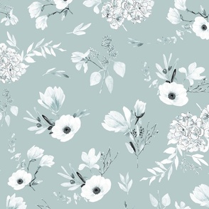 Watercolor Floral Pattern shadows M