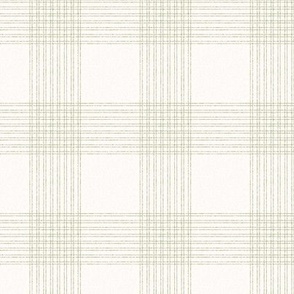 Crossover Plaid small: Cream & Olive Green 3" Linear Plaid