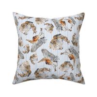 Watercolor Barn Owl Pattern | White