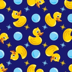 Rubber Ducky On Navy, Large Scale