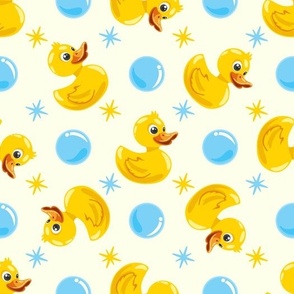 Rubber Ducky On Yellow, Large Scale