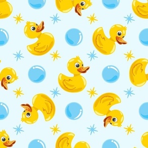 Rubber Ducky On Blue, Large Scale
