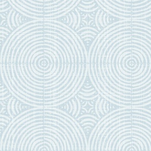 Textured and Tonal Circles Geometric Pattern - Ice Blue - Large Scale - Modern Design in Timeless Blue for Wallpaper, Upholstery, and Home Decor