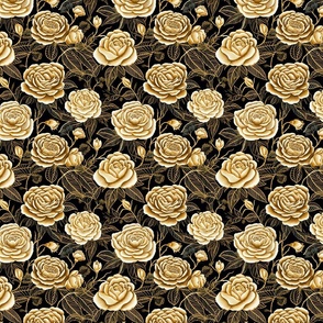 Gold art deco roses 
