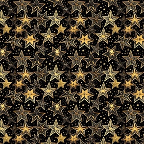 Whimsical gold and black stars 