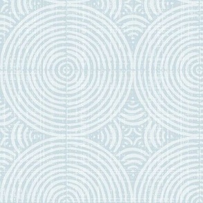 Textured and Tonal Circles Geometric Pattern - Ice Blue - Medium Scale - Modern Design in Timeless Blue for Wallpaper, Upholstery, and Home Decor
