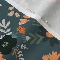 Flat Shapes Floral - Moody Forest - Medium Scale