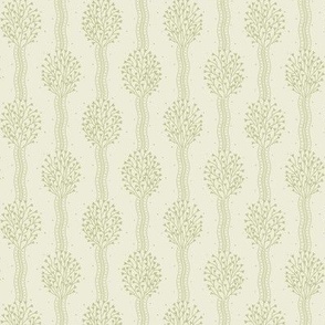 Cosette light: Olive & Cream Bouquet Ribbon Stripe, Green Small Floral