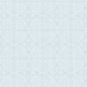 Textured and Tonal Circles Geometric Pattern - Ice Blue - Small Scale - Modern Design in Timeless Blue for Wallpaper, Upholstery, and Home Decor
