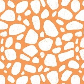 Ocean pebbles white orange