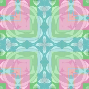 Abstract floral pastels pink and green