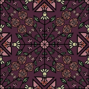 Purple folk flower mandala