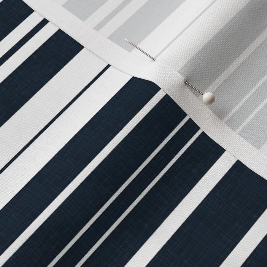 Classic Geometry - Navy Blue and White Stripes / Medium