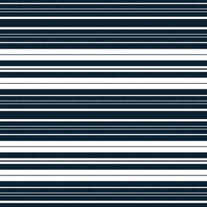 Classic Geometry - Navy Blue and White Stripes / Medium