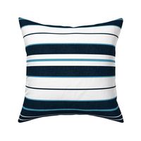 Classic Geometry - Navy Blue, Sky Blue and White Stripes / Large