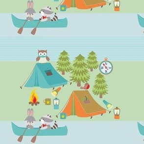 camping woodland animals 